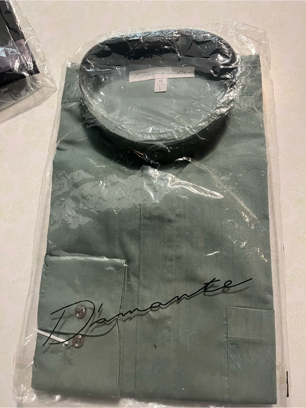 Vintage Diamante JCPenney Uniform Work Shirt Size 16 L Sage Green NOS Deadstock